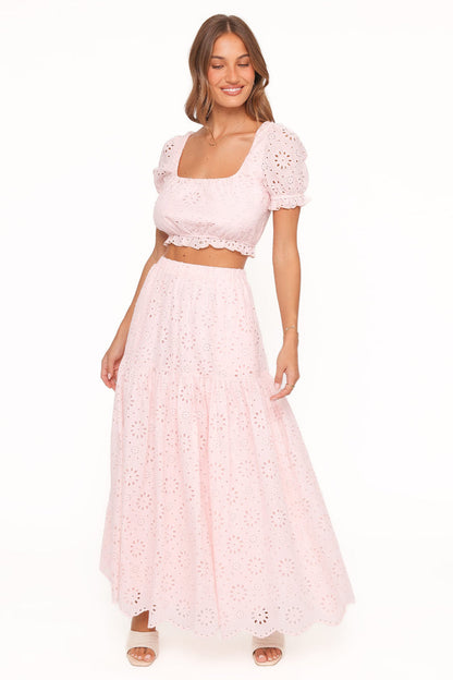 Petal and Pup USA SETS Angelina Skirt Set - Pink Broiderie