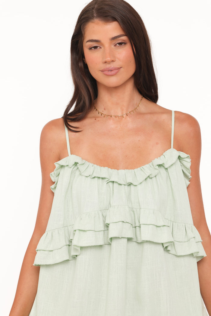 Petal and Pup USA DRESSES Angie Ruffle Mini Dress - Jade