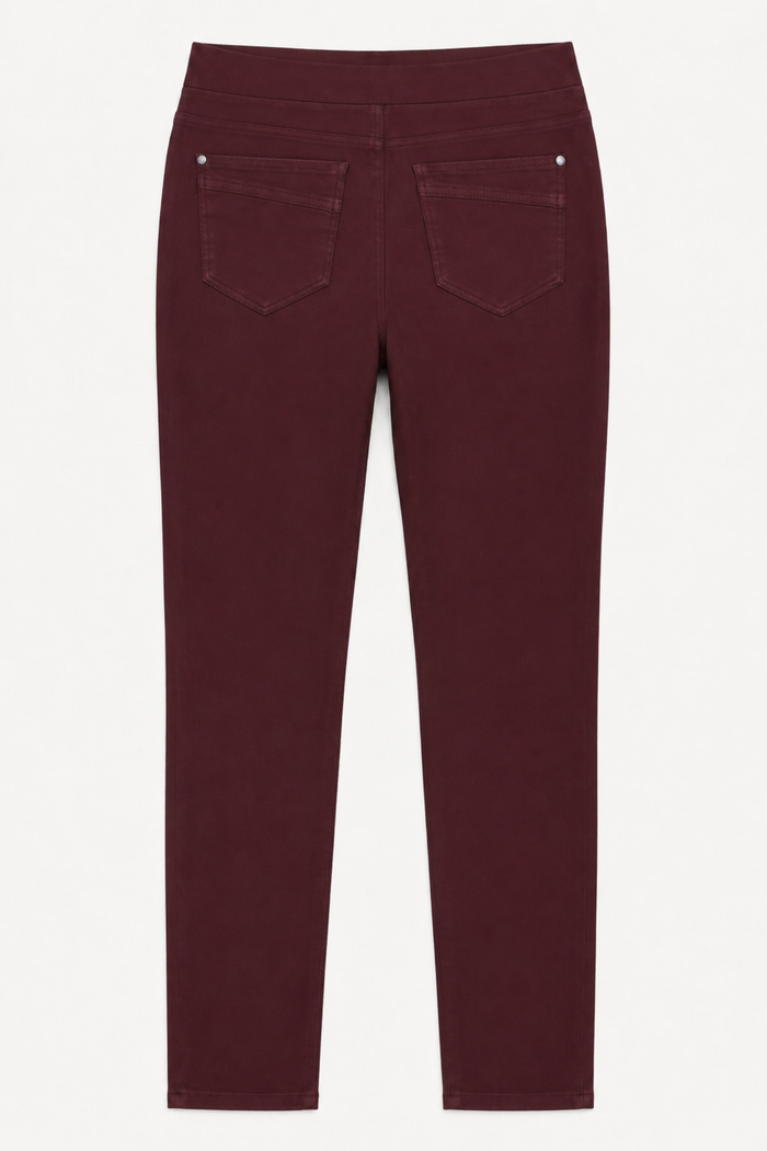 Anna Montana 1001 Angelika Jump In Jeans 521 Burgundy back view Shop Anna Montana at Dotique