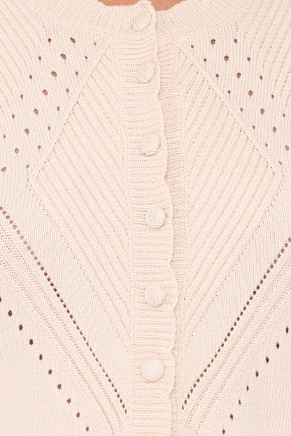 Petal and Pup USA KNITWEAR Annika Puff Sleeve Cardigan - Cream
