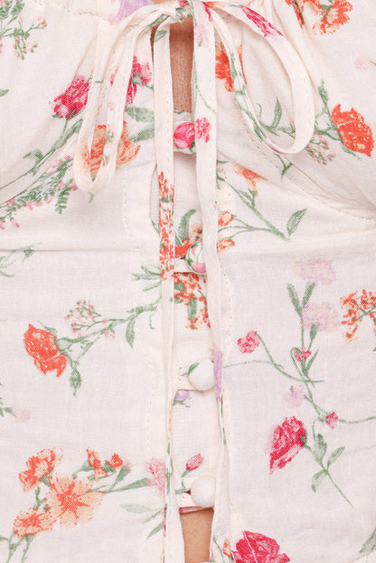 Petal and Pup USA TOPS Antonia Lace Trim Top - White Poppy Rose