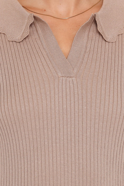 Petal and Pup USA TOPS Aradia Scallop Collar Polo - Grey Morn