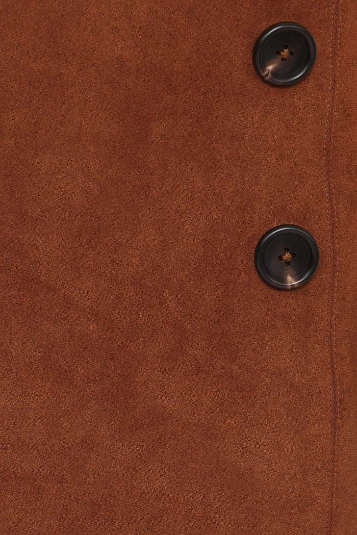 Petal and Pup USA BOTTOMS Arnie Faux Suede Mini Skirt - Copper Tan