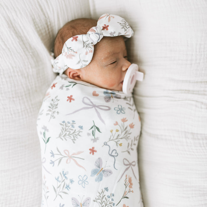 Bamboo Luxe Swaddle Set - Petal Bow