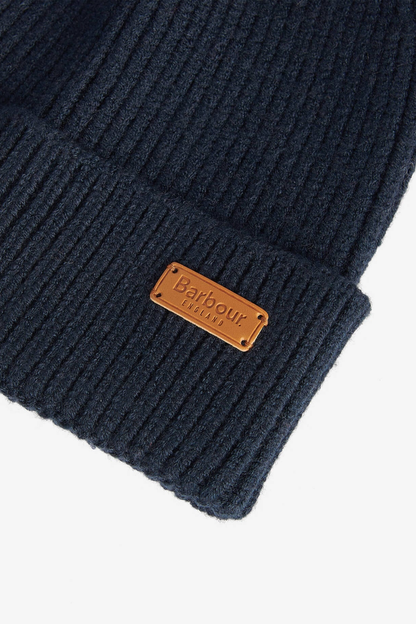 Barbour Dover Beanie & Hailes Scarf Gift Set Classic Tartan LGS0054 navy ribbed beanie Shop Barbour at Dotique