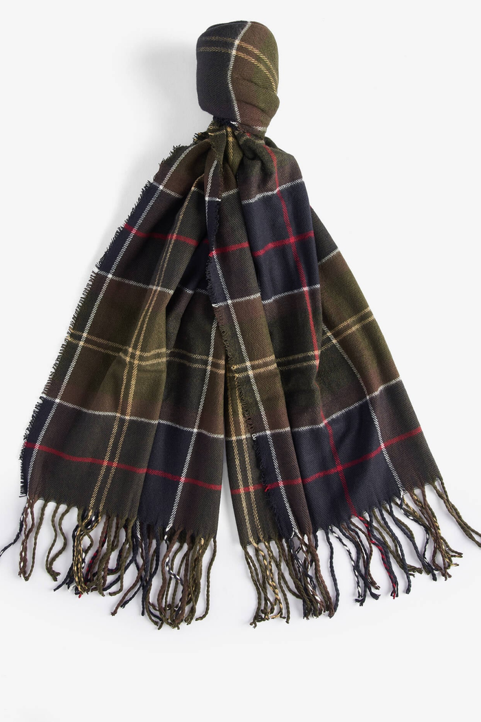 Barbour Dover Beanie & Hailes Scarf Gift Set Classic Tartan LGS0054 tartan beanie and scarf Shop Barbour at Dotique