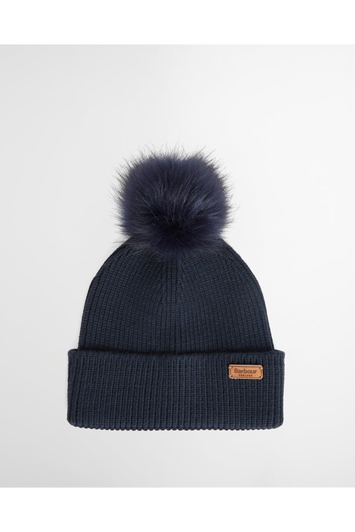 Barbour Dover Beanie & Hailes Scarf Gift Set Light Evergreen LGS0054 navy pom pom beanie Shop Barbour at Dotique