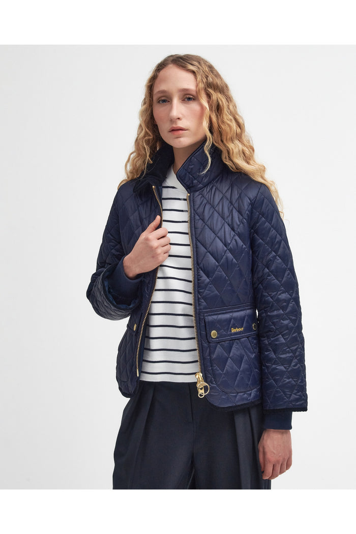 Barbour Fitted Beadnell Quilted Jacket Navy/Classic LQU1765 Shop Barbour at Dotique