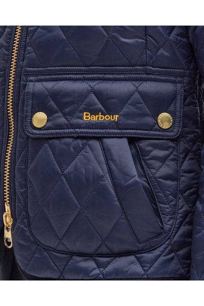 Barbour Fitted Beadnell Quilted Jacket Navy/Classic LQU1765 pocket detail Shop Barbour at Dotique