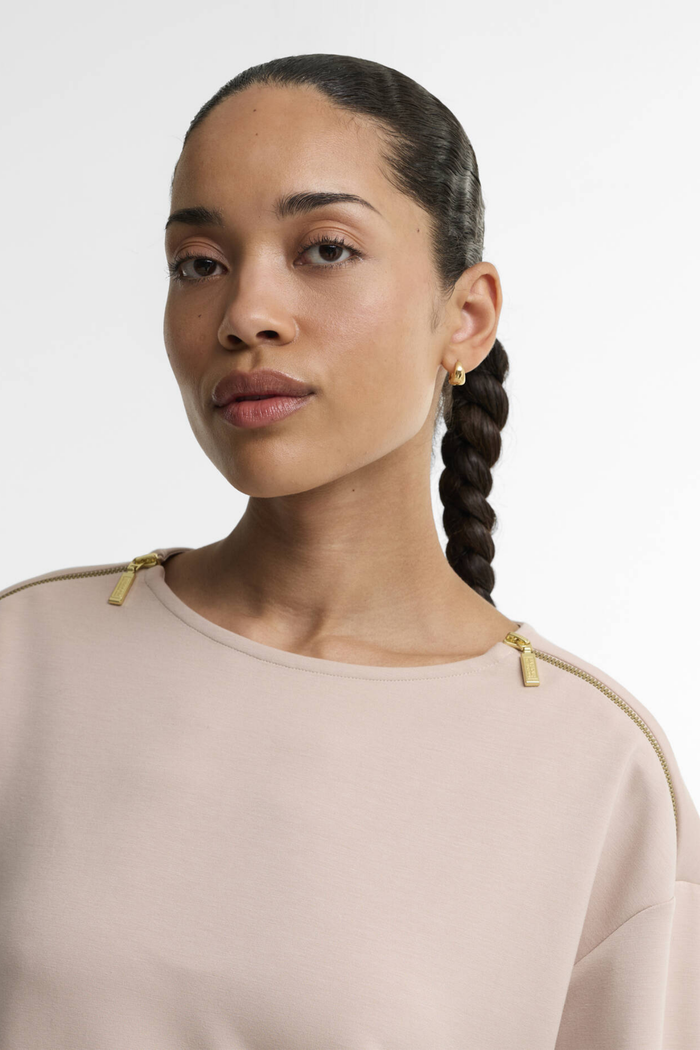 Barbour International Kenna Sweatshirt Nutmeg LOL0702 on model Shop Barbour International at Dotique