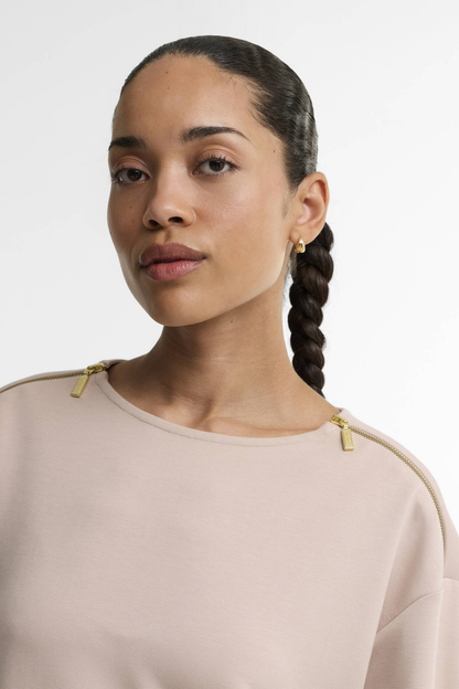 Barbour International Kenna Sweatshirt Nutmeg LOL0702 on model Shop Barbour International at Dotique