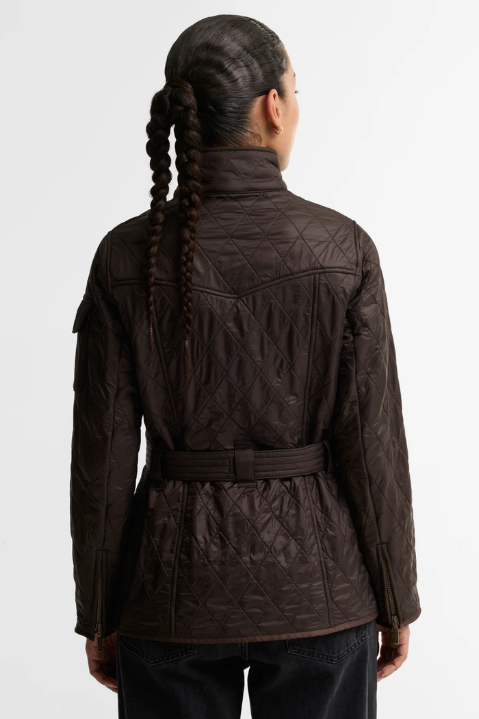 Barbour International Polarquilt Quilted Jacket Truffle LQU0030 back view Shop Barbour International at Dotique