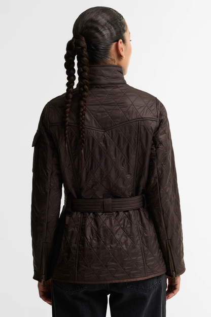Barbour International Polarquilt Quilted Jacket Truffle LQU0030 back view Shop Barbour International at Dotique