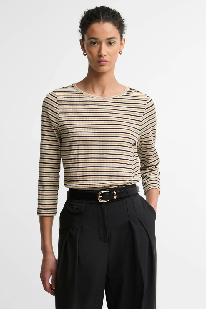 Barbour Wynn Striped Top Birchwood Stripe LML0937 on model Shop Barbour at Dotique