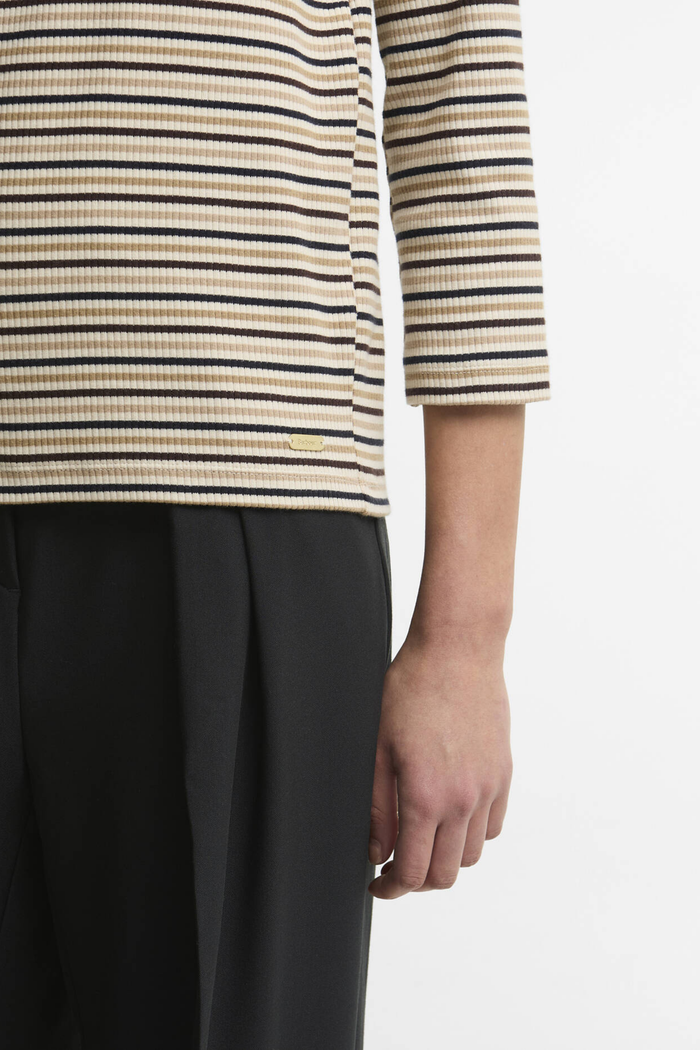 Barbour Wynn Striped Top Birchwood Stripe LML0937 worn by model Shop Barbour at Dotique