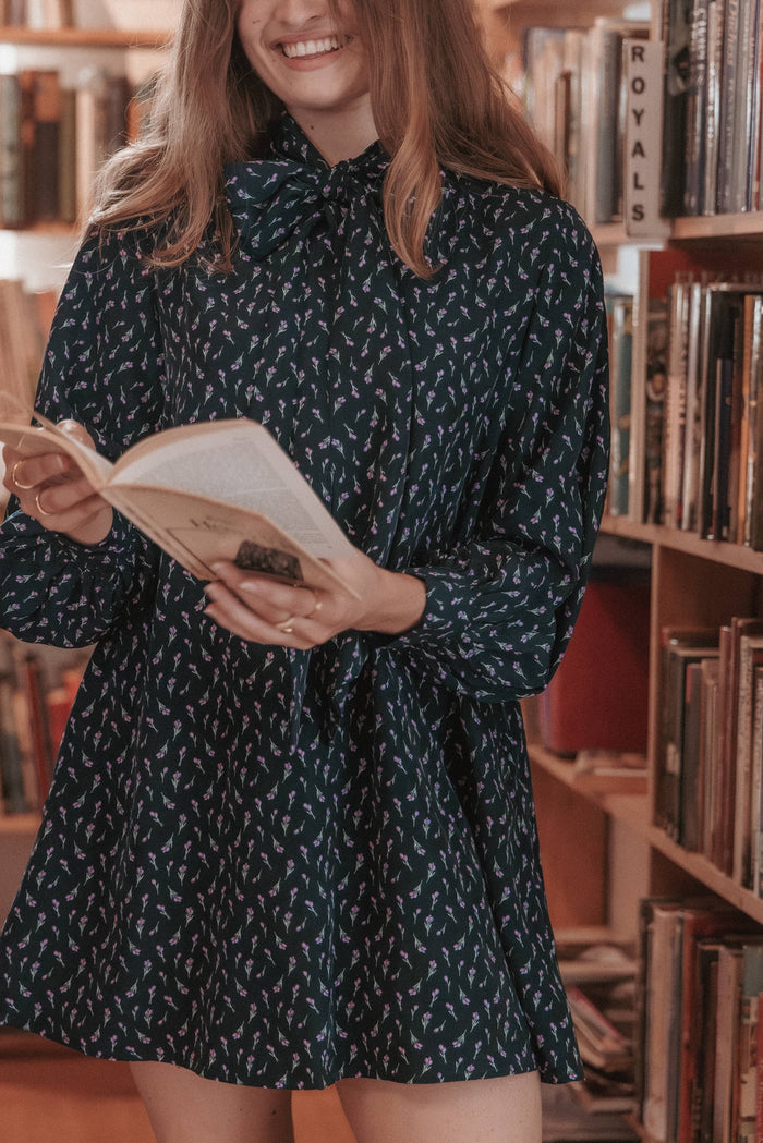 DRESSES Baylie Long Sleeve Mini Dress - Navy Tulip Floral