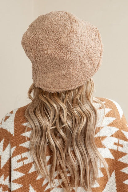 Beige Sherpa Bucket Hat