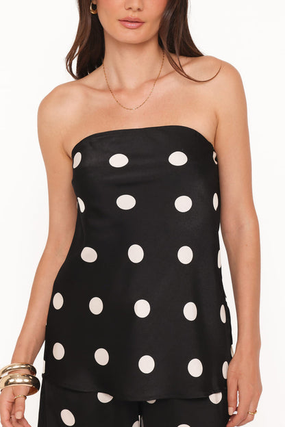 Petal and Pup USA TOPS Belinda Strapless Top - Black/Cream