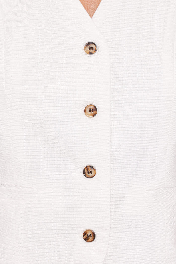 Petal and Pup USA TOPS Bell Linen Vest - Cream