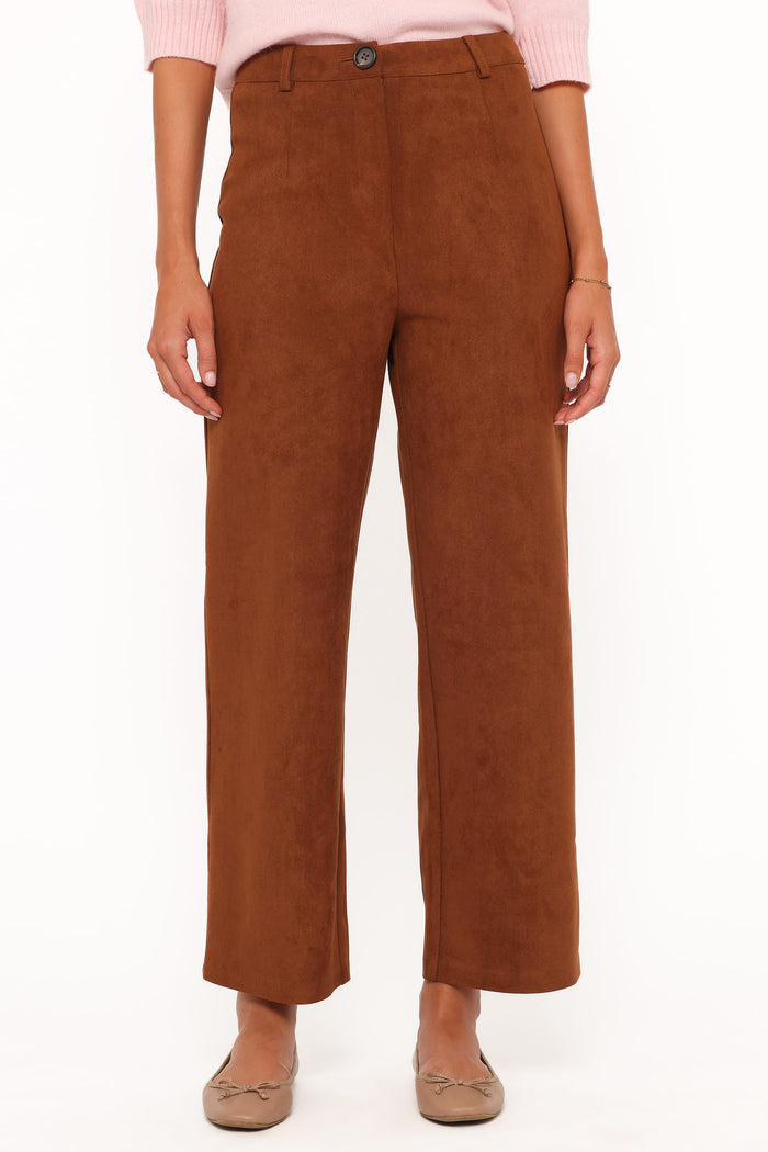 Petal and Pup USA BOTTOMS Bodie Faux Suede Pant - Copper Tan