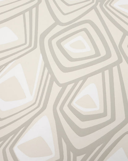 Boho Diamond Wallpaper in Snow and Stone