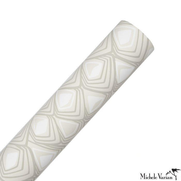 Boho Diamond Wallpaper in Snow and Stone