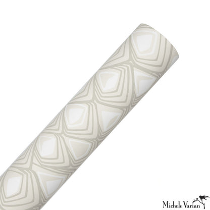 Boho Diamond Wallpaper in Snow and Stone