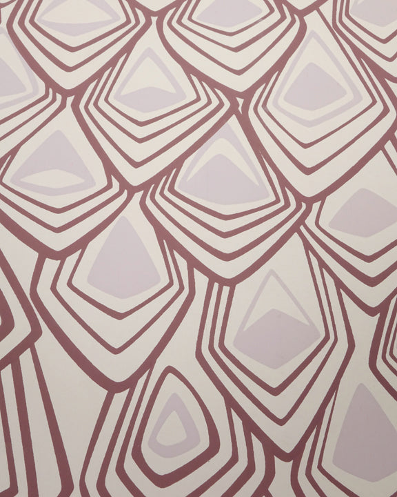 Boho Diamond Wallpaper in Snow Mauve Clay