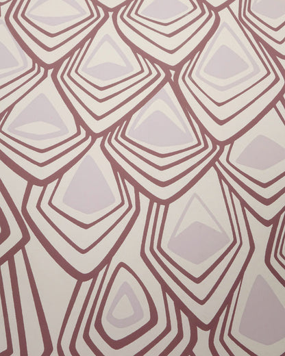 Boho Diamond Wallpaper in Snow Mauve Clay
