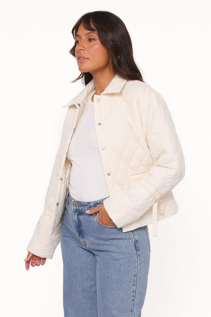 Petal and Pup USA OUTERWEAR Caitlin Quilted Jacket - Cream