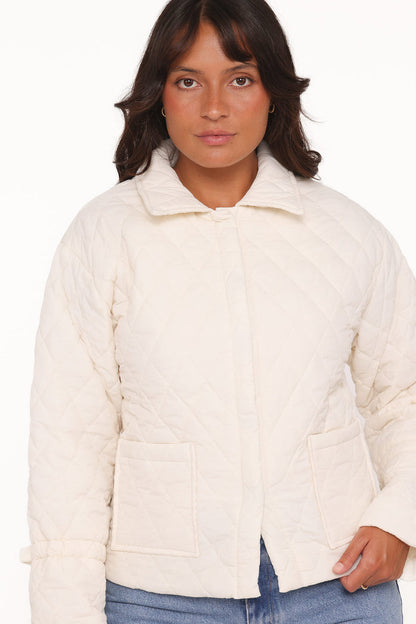 Petal and Pup USA OUTERWEAR Caitlin Quilted Jacket - Cream