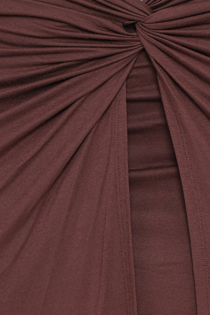 Petal and Pup USA BOTTOMS Cassandra Sarong Skirt - Dark Brown