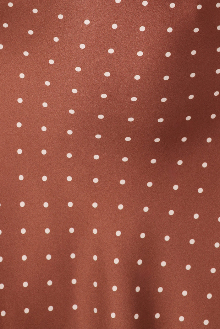 Petal and Pup USA DRESSES Cassinda Mini Dress - Brown Polka Dot