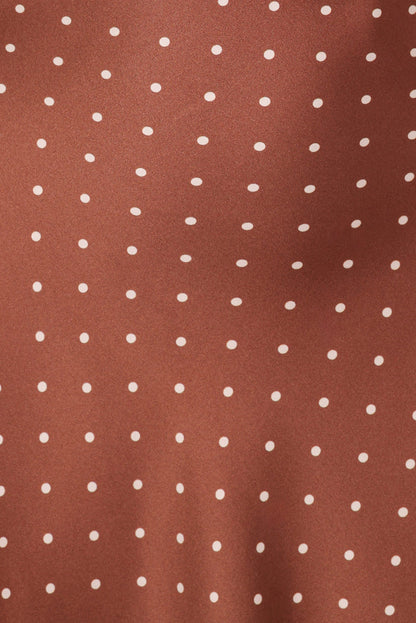 Petal and Pup USA DRESSES Cassinda Mini Dress - Brown Polka Dot