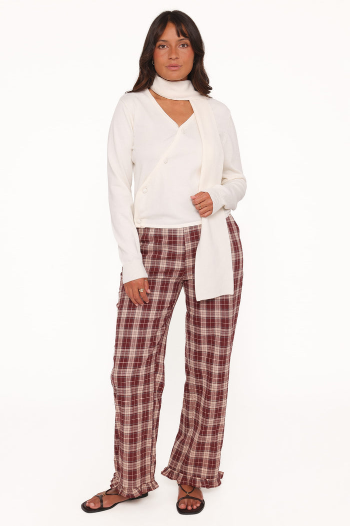 Petal and Pup USA KNITWEAR Cassinda Scarf Cardigan - Cream