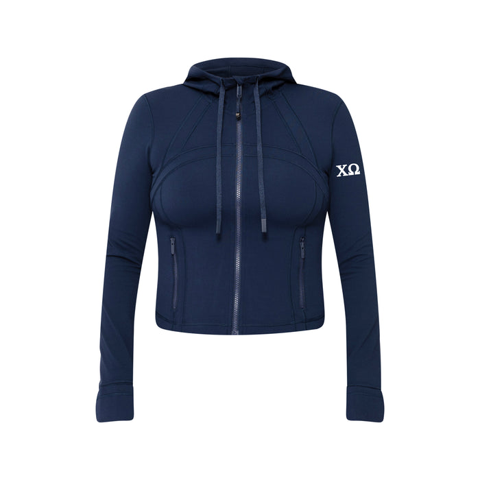 Chi Omega lululemon Define Cropped Hooded Jacket Nulu - NAVY