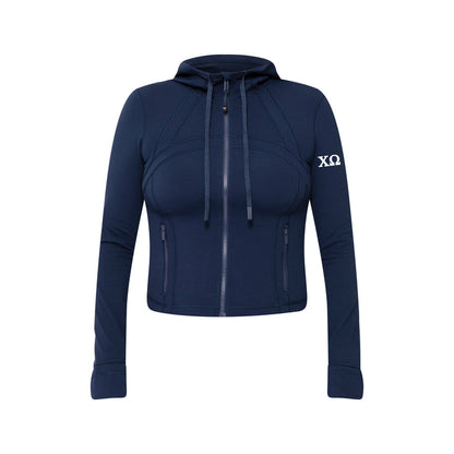 Chi Omega lululemon Define Cropped Hooded Jacket Nulu - NAVY