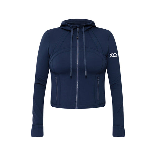 Chi Omega lululemon Define Cropped Hooded Jacket Nulu - NAVY