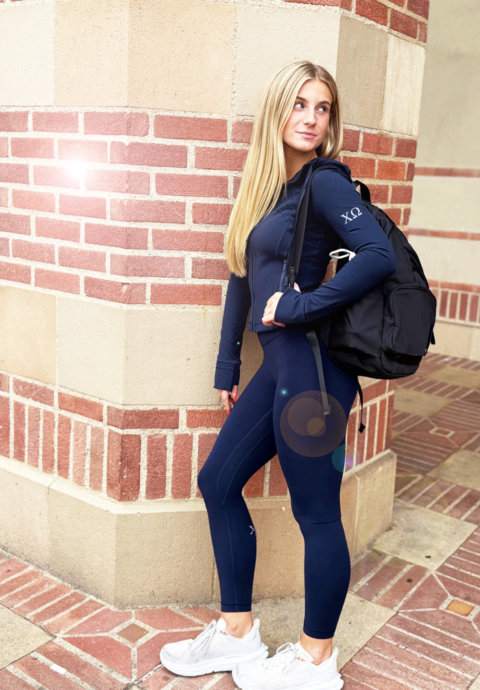 Chi Omega lululemon Define Cropped Hooded Jacket Nulu - NAVY