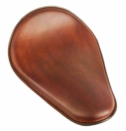 Chopper Sportster Harley Chopper Spring Seat Honda 11x14" Smooth Brown Leather - Mother Road Customs