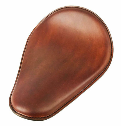 Chopper Sportster Harley Chopper Spring Seat Honda 11x14" Smooth Brown Leather - Mother Road Customs