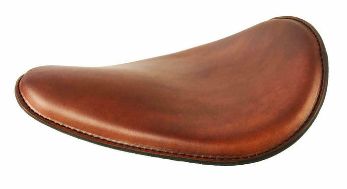 Chopper Sportster Harley Chopper Spring Seat Honda 11x14" Smooth Brown Leather - Mother Road Customs