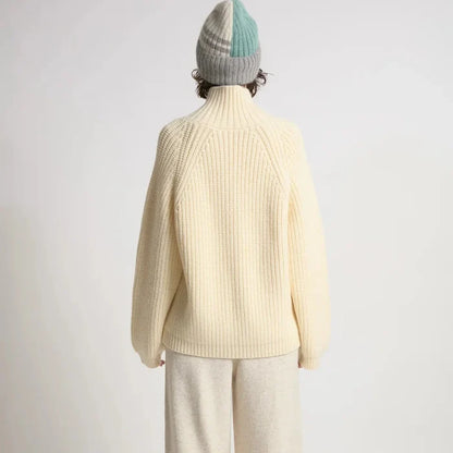 Chunk Zip Cardigan - Ivory