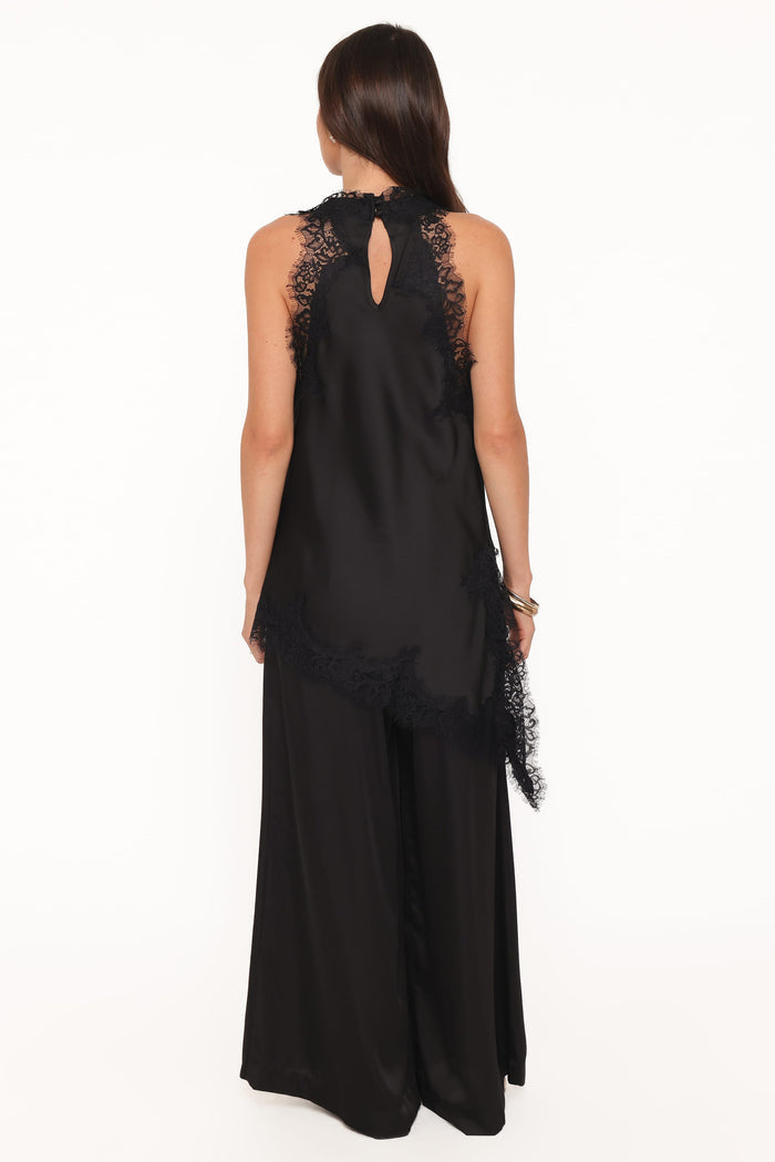 Petal and Pup USA BOTTOMS Clara Wide Leg Tailored Pant - Black