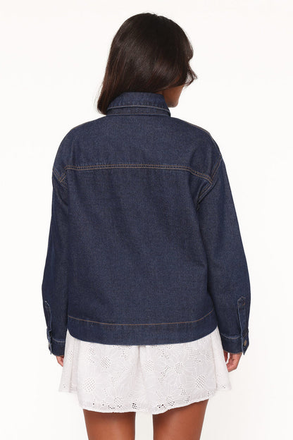 Petal and Pup USA OUTERWEAR Cleo Denim Bow Jacket - Indigo