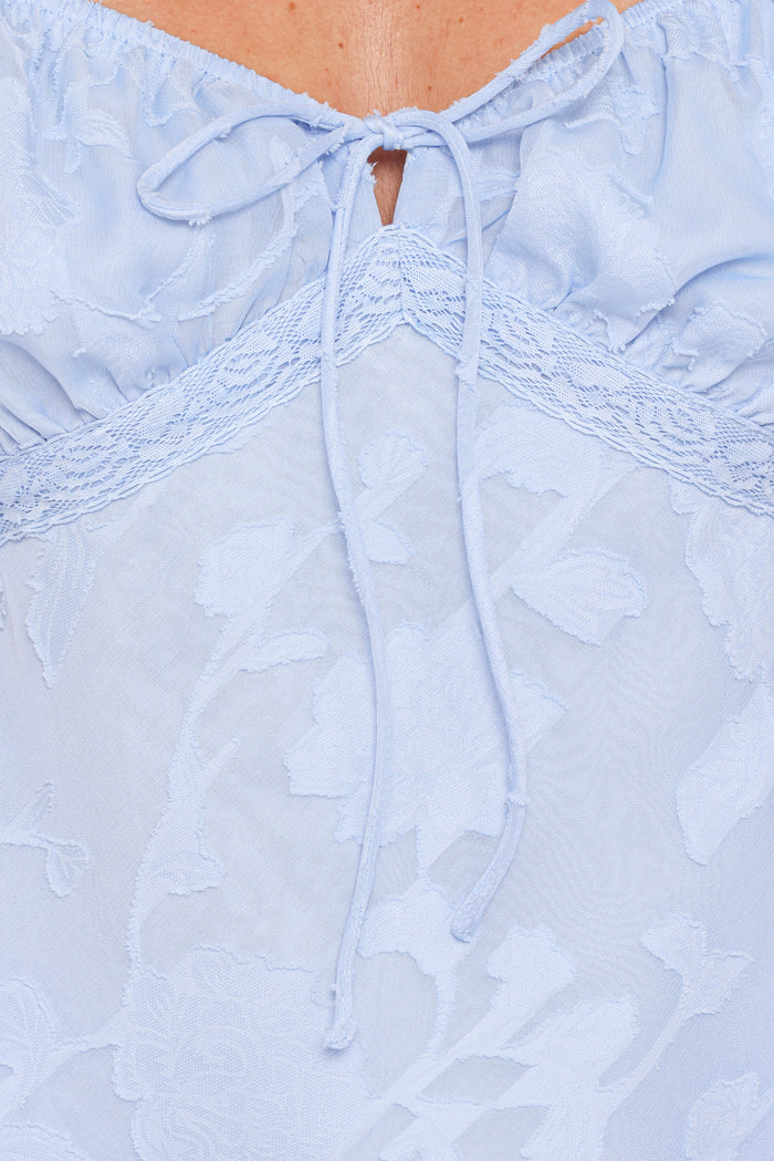 Petal and Pup USA TOPS Clodagh Textured Flutter Top - Powder Blue
