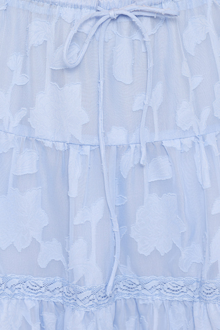 Petal and Pup USA BOTTOMS Clodagh Textured Tiered Mini Skirt - Powder Blue
