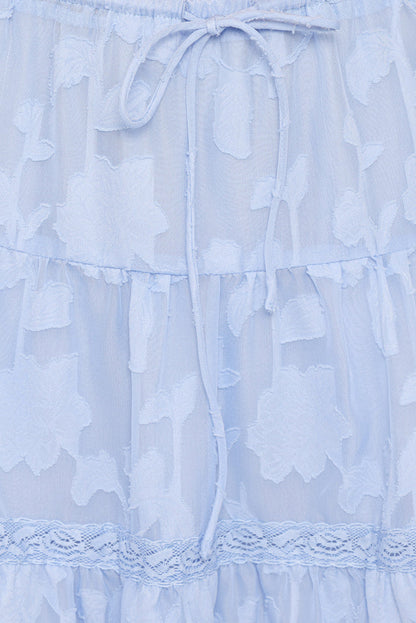 Petal and Pup USA BOTTOMS Clodagh Textured Tiered Mini Skirt - Powder Blue