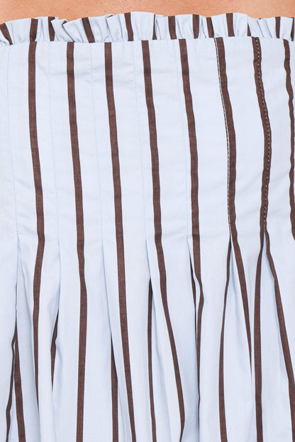 Petal and Pup USA DRESSES Cole Mini Dress - Blue/Brown Stripe