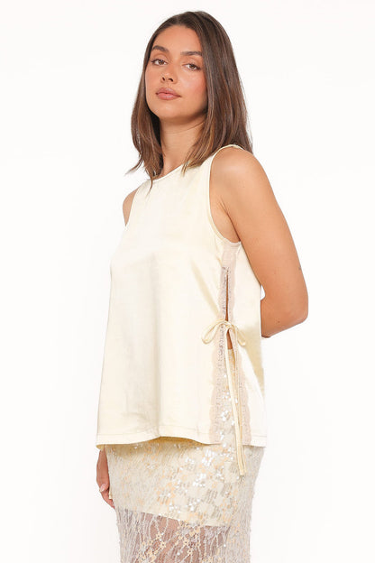 Petal and Pup USA TOPS Coleman Side Slit Top - Butter Yellow